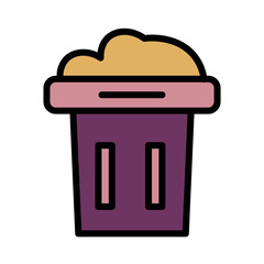 Garden Pot Soil Filled Outline Icon