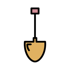 Shovel Soil Work Filled Outline Icon