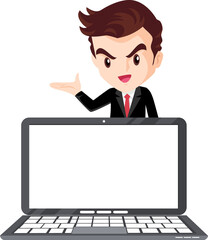 business man present with technology