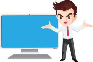 business man present with technology