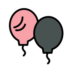 Balloons Helium Party Filled Outline Icon