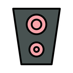 Party Play Sound Filled Outline Icon
