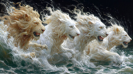 Four great beasts of the sea, the book of revelations
