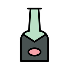 Party Wine Bottle Filled Outline Icon