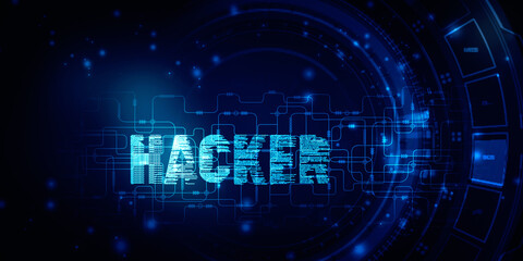 2d illustration cyber crime and internet privacy hacking.Network security,cyber attack,computer virus,ransomware and malware concept