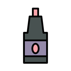 Party Wine Bottle Filled Outline Icon