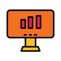 Chart Graph Bar Filled Outline Icon