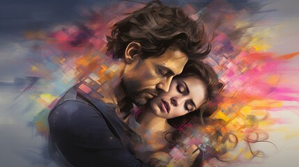 Emotive Fusion: Abstract Portraits and the Dance of Color