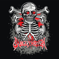 Gothic sign with skull, grunge vintage design t shirts