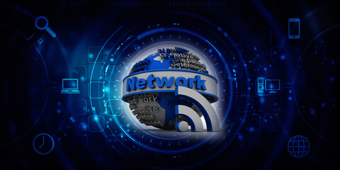 3d illustration WiFi symbol sign