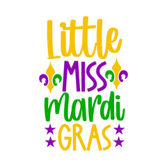 Mardi Gras typography design on plain white transparent isolated background for card, shirt, hoodie, sweatshirt, apparel, tag, mug, icon, poster or badge