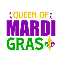 Mardi Gras typography design on plain white transparent isolated background for card, shirt, hoodie, sweatshirt, apparel, tag, mug, icon, poster or badge