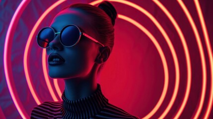 Futuristic fashion and style trends background, An edgy, cyber-style depiction of futuristic...