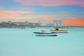 Poster Palm Beach on Aruba island in the Caribbean © Nataraj