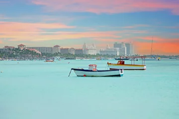 Foto auf Alu-Dibond Palm Beach on Aruba island in the Caribbean © Nataraj