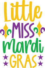 Mardi Gras typography design on plain white transparent isolated background for card, shirt, hoodie, sweatshirt, apparel, tag, mug, icon, poster or badge