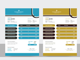 Exclusive Invoice Design with two color combination
