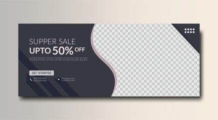 Supper sale Facebook cover and web banner template design