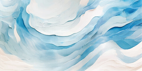 Obraz premium abstract soft blue and white abstract water color ocean wave texture background. Banner Graphic Resource as background for ocean wave and water wave abstract graphics 