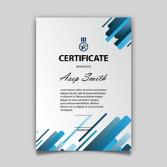 Blue White Certificate Template