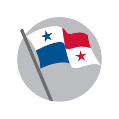 Flag panama flying waving. Vector image