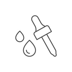 Drops with pipette line icon