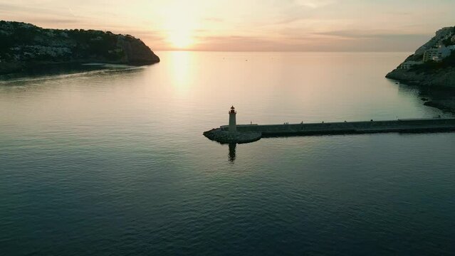 port andratx in the sunset with many colors