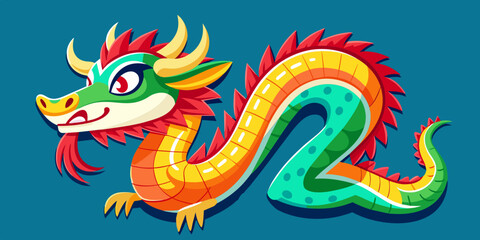 Fototapeta premium happy new year 2024 concept design chinese dragon