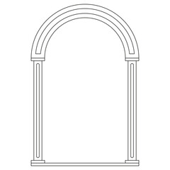 Boho frame arch vector illustration modern minimalistic retro aesthetic linear arc portal logo bohemian design element mystical geometric abstract border