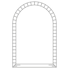 Boho frame arch vector illustration modern minimalistic retro aesthetic linear arc portal logo bohemian design element mystical geometric abstract border