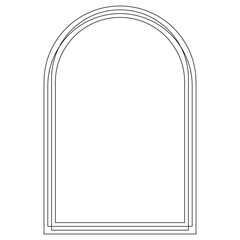 Boho frame arch vector illustration modern minimalistic retro aesthetic linear arc portal logo bohemian design element mystical geometric abstract border