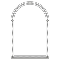 Boho frame arch vector illustration modern minimalistic retro aesthetic linear arc portal logo bohemian design element mystical geometric abstract border