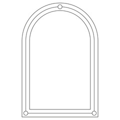 Boho frame arch vector illustration modern minimalistic retro aesthetic linear arc portal logo bohemian design element mystical geometric abstract border