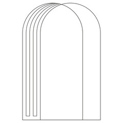 Boho frame arch vector illustration modern minimalistic retro aesthetic linear arc portal logo bohemian design element mystical geometric abstract border