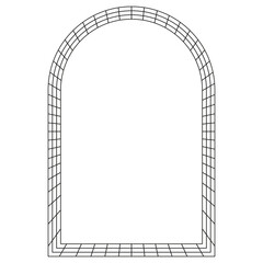 Boho frame arch vector illustration modern minimalistic retro aesthetic linear arc portal logo bohemian design element mystical geometric abstract border