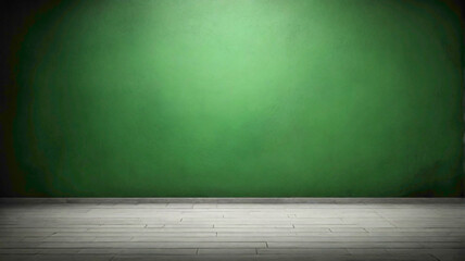 empty room with green wall
