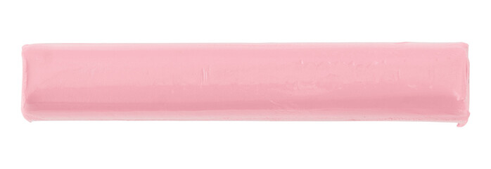Pink plasticine isolated on transparent background.