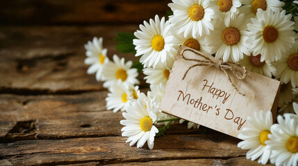 Obraz premium Mother's Day Card Greeting With Text 