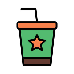 Dessert Drink Food Filled Outline Icon