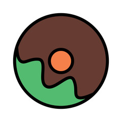 Donut Food Bakery Filled Outline Icon