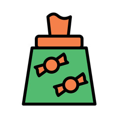 Bag Candy Dessert Filled Outline Icon