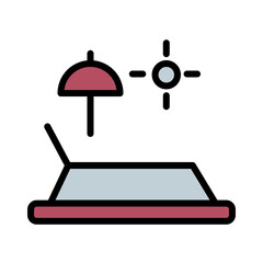 Bath Beach Relax Filled Outline Icon