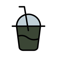 Beach Cup Drink Filled Outline Icon