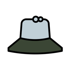 Female Hat Beach Filled Outline Icon