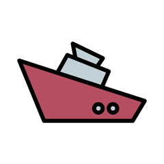 Ferry Pirates Sea Filled Outline Icon