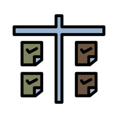 Obraz premium Agile Planning Postit Filled Outline Icon