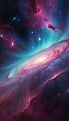 Captivating Spiral Galaxy Surrounded by Cosmic Colors in Deep Space