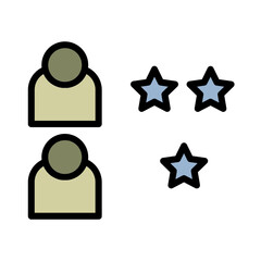 Priority Rating Star Filled Outline Icon