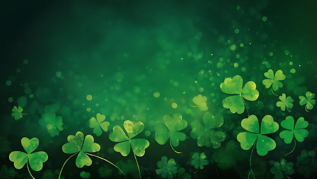 The green clover leaf, shamrock, watercolor, and vibrant green of the St. Patrick's Day lucky four-leaf clover background was eye-catching.