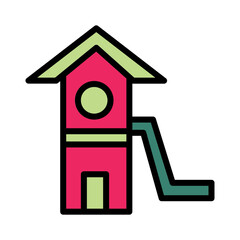 Amenity Kid Playground Filled Outline Icon